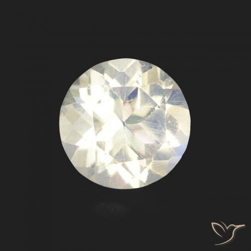 0.48ct Naturale Bianco bluastro Pietra di luna arcobaleno, Rotondo, Trasparente