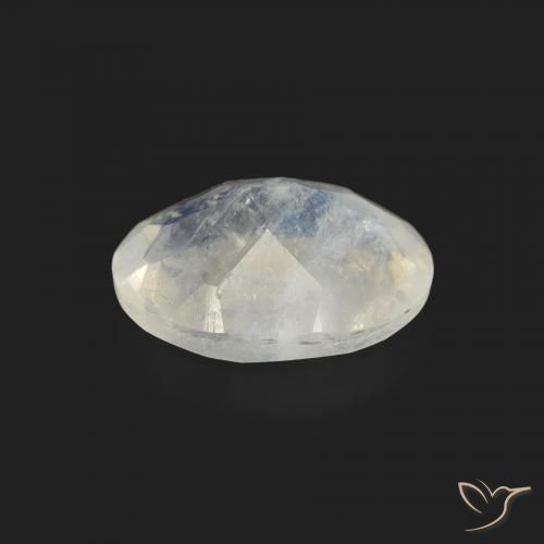 Pietra di luna arcobaleno Bianco bluastro naturale da 1.15 ct, Ovale, Trasparente