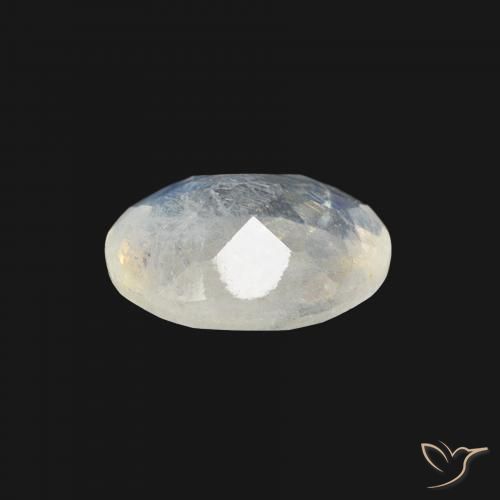 Pietra di luna arcobaleno Bianco bluastro naturale da 1.01 ct, Ovale, Trasparente