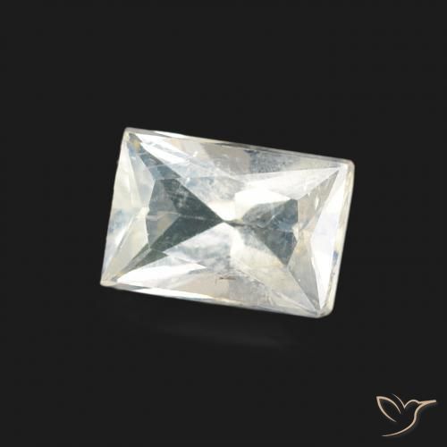 Pietra di luna arcobaleno Bianco bluastro naturale da 0.50 ct, Taglio a baguette, Trasparente