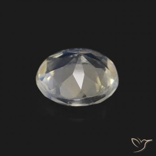 Pietra di luna arcobaleno Bianco bluastro naturale da 0.54 ct, Rotondo, Trasparente