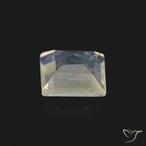 Pietra di luna arcobaleno Bianco bluastro naturale da 0.50 ct, Quadrato, Trasparente