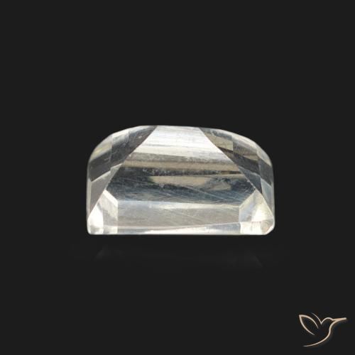 Pietra di luna arcobaleno Bianco bluastro naturale da 0.60 ct, Taglio a baguette, Trasparente