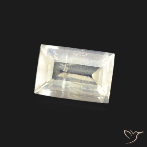 Pietra di luna arcobaleno Bianco bluastro naturale da 0.46 ct, Taglio a baguette, Trasparente