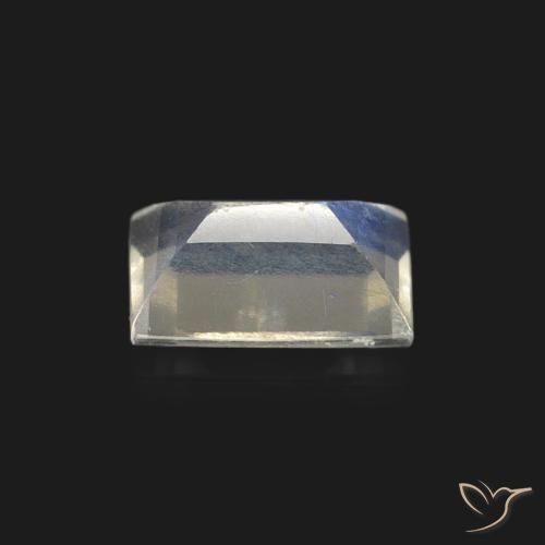 Pietra di luna arcobaleno Bianco bluastro naturale da 0.46 ct, Taglio a baguette, Trasparente