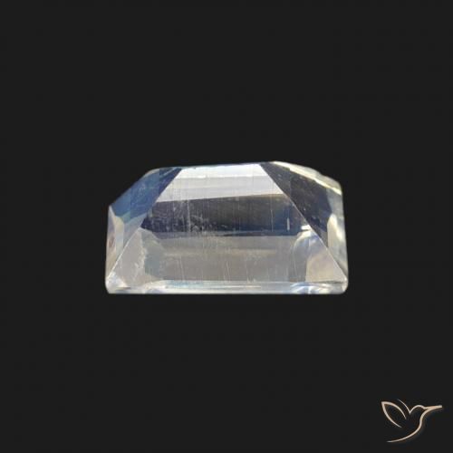 Pietra di luna arcobaleno Bianco bluastro naturale da 0.47 ct, Taglio a baguette, Trasparente