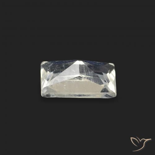 Pietra di luna arcobaleno Bianco bluastro naturale da 0.50 ct, Taglio a baguette, Trasparente