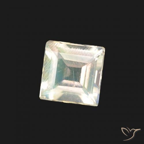 Pietra di luna arcobaleno Bianco bluastro naturale da 0.30 ct, Quadrato, Trasparente