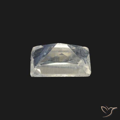 Pietra di luna arcobaleno Bianco bluastro naturale da 0.47 ct, Taglio a baguette, Trasparente