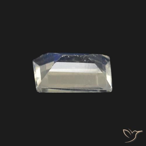 Pietra di luna arcobaleno Bianco bluastro naturale da 0.48 ct, Taglio a baguette, Trasparente