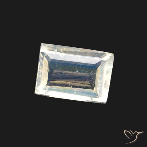 Pietra di luna arcobaleno Bianco bluastro naturale da 0.40 ct, Taglio a baguette, Trasparente