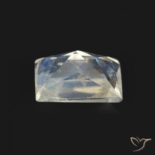 Pietra di luna arcobaleno Bianco bluastro naturale da 0.56 ct, Taglio a baguette, Trasparente