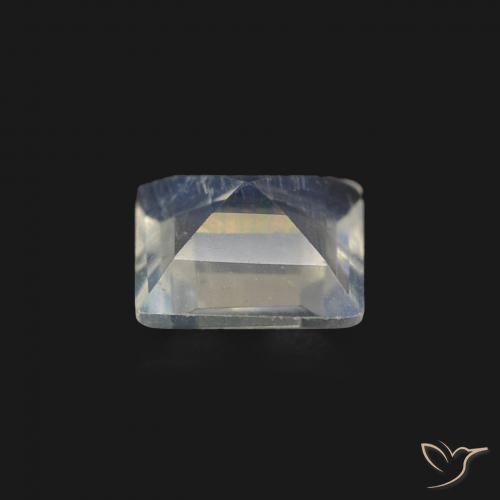 Pietra di luna arcobaleno Bianco bluastro naturale da 0.44 ct, Quadrato, Trasparente