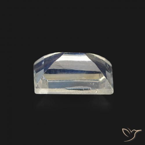 Pietra di luna arcobaleno Bianco bluastro naturale da 0.50 ct, Taglio a baguette, Trasparente