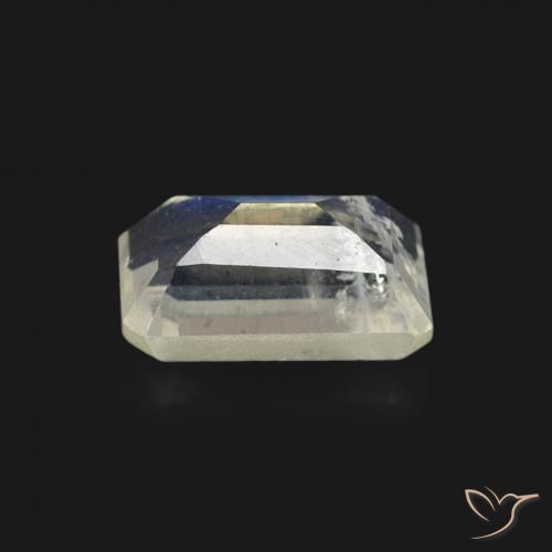 Pietra di luna arcobaleno Bianco bluastro naturale da 0.57 ct, Ottagonale / Taglio smeraldo, Trasparente