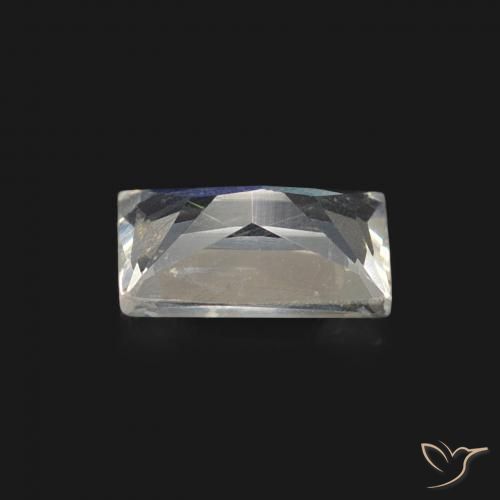 Pietra di luna arcobaleno Bianco bluastro naturale da 0.43 ct, Taglio a baguette, Trasparente