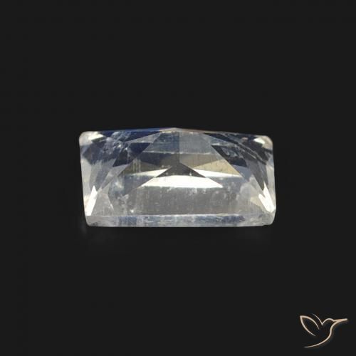 Pietra di luna arcobaleno Bianco bluastro naturale da 0.45 ct, Taglio a baguette, Trasparente