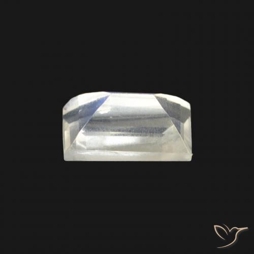 Pietra di luna arcobaleno Bianco bluastro naturale da 0.53 ct, Taglio a baguette, Trasparente