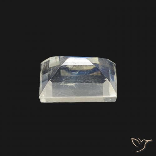 Pietra di luna arcobaleno Bianco bluastro naturale da 0.57 ct, Taglio a baguette, Trasparente