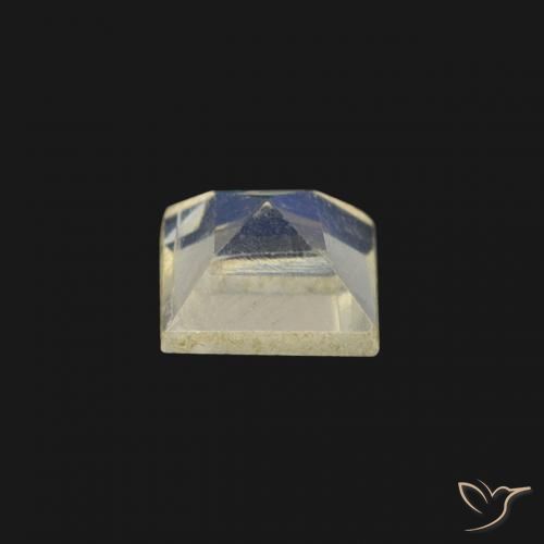 Pietra di luna arcobaleno Bianco bluastro naturale da 0.26 ct, Quadrato, Trasparente