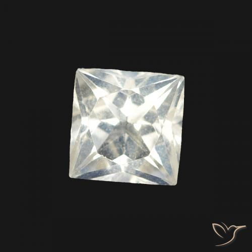 Pietra di luna arcobaleno Bianco bluastro naturale da 0.36 ct, Quadrato, Trasparente