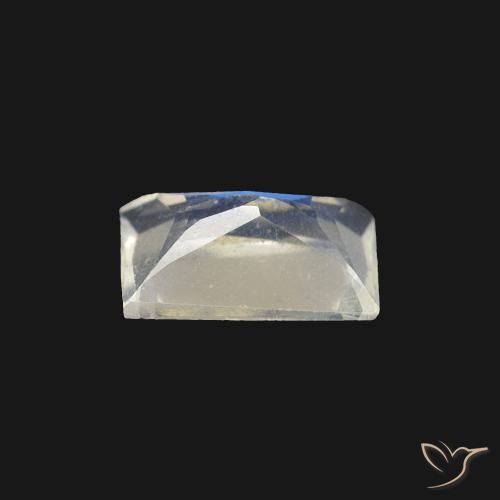 Pietra di luna arcobaleno Bianco bluastro naturale da 0.45 ct, Taglio a baguette, Trasparente