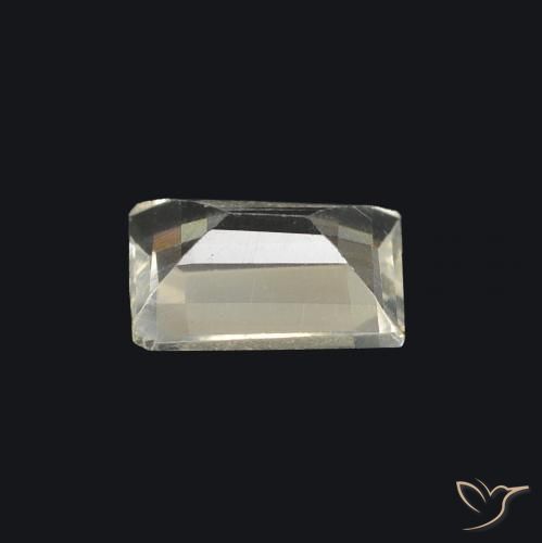 Pietra di luna arcobaleno Bianco bluastro naturale da 0.75 ct, Taglio a baguette, Trasparente