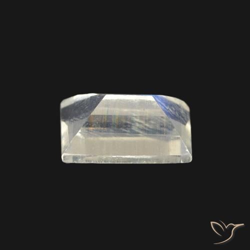 Pietra di luna arcobaleno Bianco bluastro naturale da 0.54 ct, Taglio a baguette, Trasparente