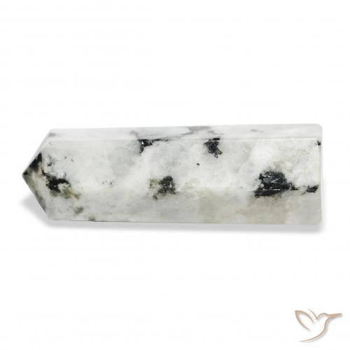 Pietra di luna arcobaleno bianco con nero naturale da 40.21 ct, Taglio a fantasia, Opaco