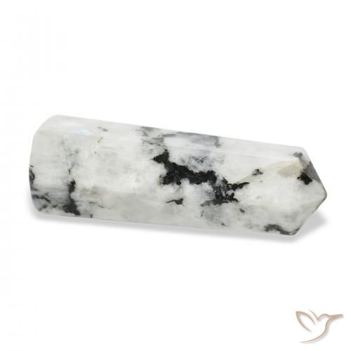Pietra di luna arcobaleno bianco con nero naturale da 40.21 ct, Taglio a fantasia, Opaco
