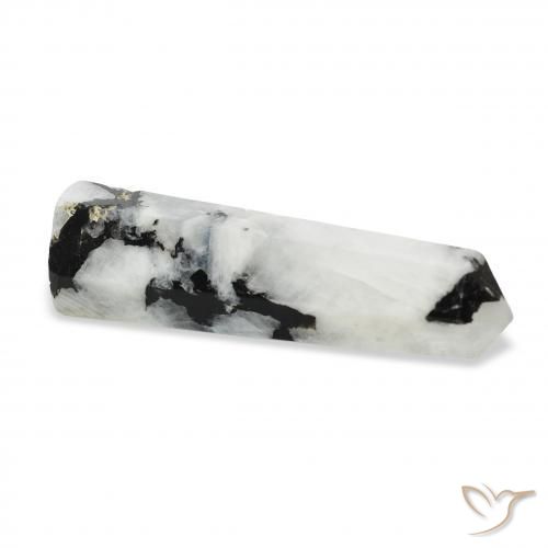 Pietra di luna arcobaleno bianco con nero naturale da 33.97 ct, Taglio a fantasia, Opaco