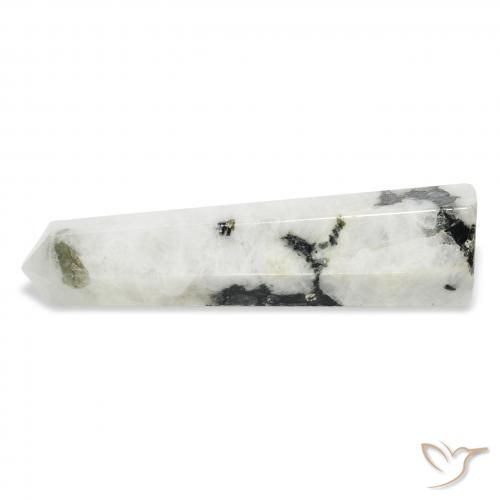 Pietra di luna arcobaleno bianco con nero naturale da 43.58 ct, Taglio a fantasia, Opaco