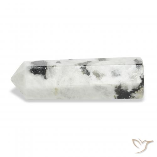 Pietra di luna arcobaleno bianco con nero naturale da 46.28 ct, Taglio a fantasia, Opaco