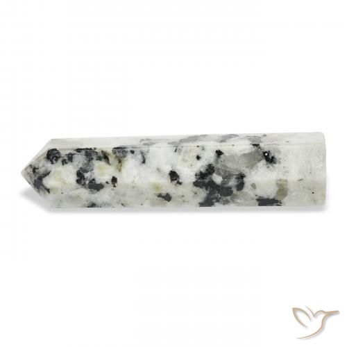 Pietra di luna arcobaleno bianco con nero naturale da 39.66 ct, Taglio a fantasia, Opaco
