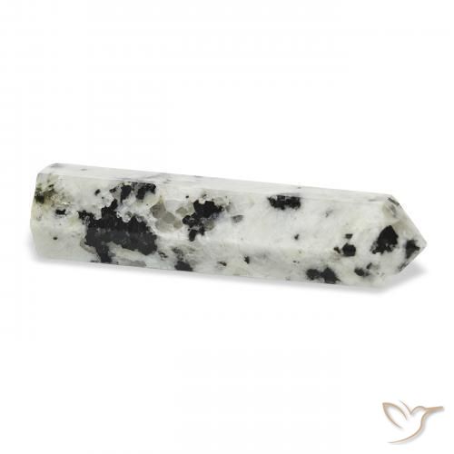 Pietra di luna arcobaleno bianco con nero naturale da 39.66 ct, Taglio a fantasia, Opaco