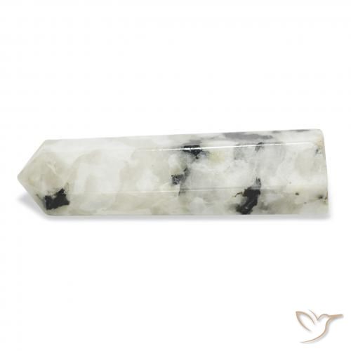 Pietra di luna arcobaleno bianco con nero naturale da 51.57 ct, Taglio a fantasia, Opaco