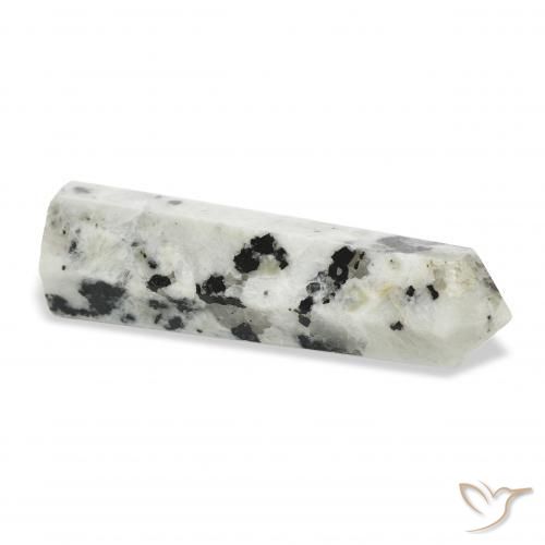 Pietra di luna arcobaleno bianco con nero naturale da 37.89 ct, Taglio a fantasia, Opaco
