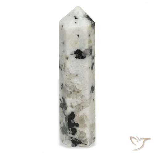 48.76ct Naturale bianco con nero Pietra di luna arcobaleno, Taglio a fantasia, Opaco