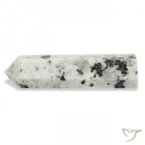 Pietra di luna arcobaleno bianco con nero naturale da 48.76 ct, Taglio a fantasia, Opaco
