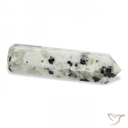 Pietra di luna arcobaleno bianco con nero naturale da 48.76 ct, Taglio a fantasia, Opaco