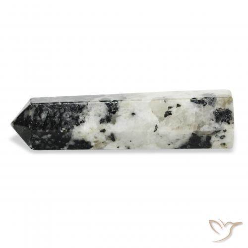 Pietra di luna arcobaleno bianco con nero naturale da 38.85 ct, Taglio a fantasia, Opaco