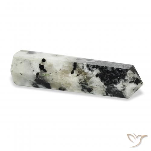 Pietra di luna arcobaleno bianco con nero naturale da 38.85 ct, Taglio a fantasia, Opaco