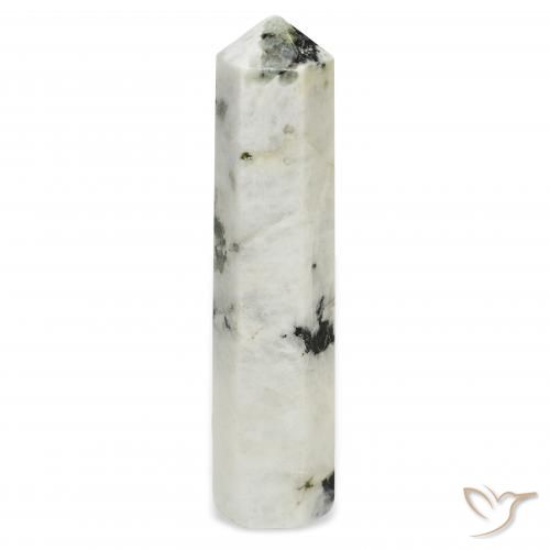 42.52ct Naturale bianco con nero Pietra di luna arcobaleno, Taglio a fantasia, Opaco