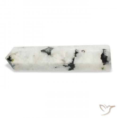 Pietra di luna arcobaleno bianco con nero naturale da 42.52 ct, Taglio a fantasia, Opaco