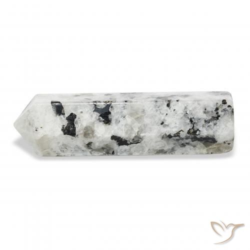 Pietra di luna arcobaleno bianco con nero naturale da 46.59 ct, Taglio a fantasia, Opaco