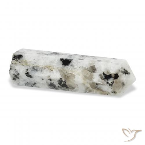 Pietra di luna arcobaleno bianco con nero naturale da 46.59 ct, Taglio a fantasia, Opaco