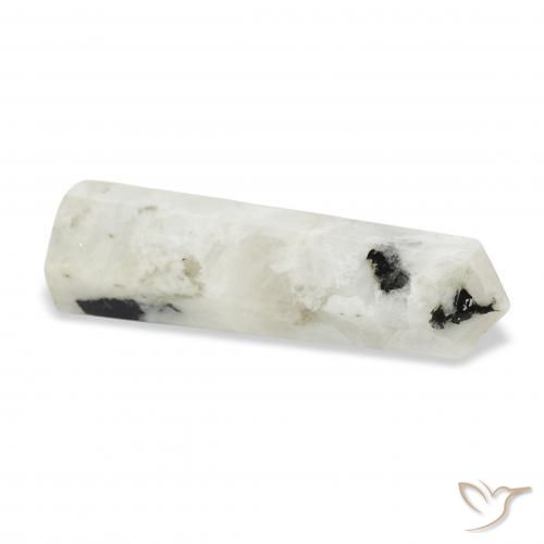Pietra di luna arcobaleno bianco con nero naturale da 33.60 ct, Taglio a fantasia, Opaco