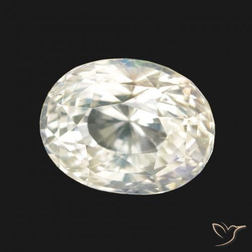 Pietra di luna arcobaleno Bianco bluastro naturale da 3.43 ct, Ovale, VVS