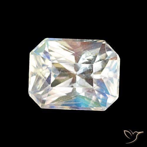 Pietra di luna arcobaleno Multicolore Bianco naturale da 1.91 ct, Ottagonale / Taglio smeraldo, VS