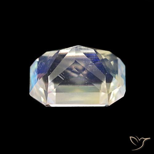 Pietra di luna arcobaleno Multicolore Bianco naturale da 1.91 ct, Ottagonale / Taglio smeraldo, VS